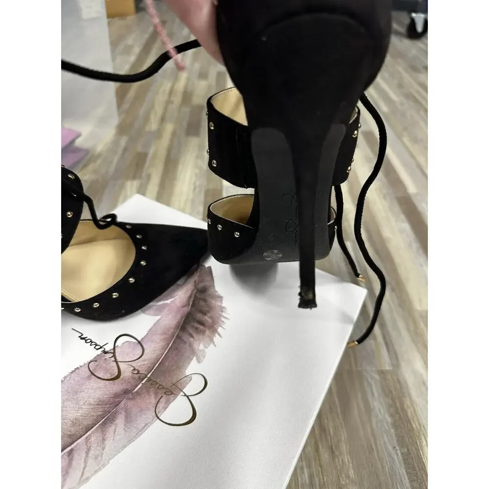 Jessica Simpson Shoes Womens Size 9 Black Studded Lace Up
